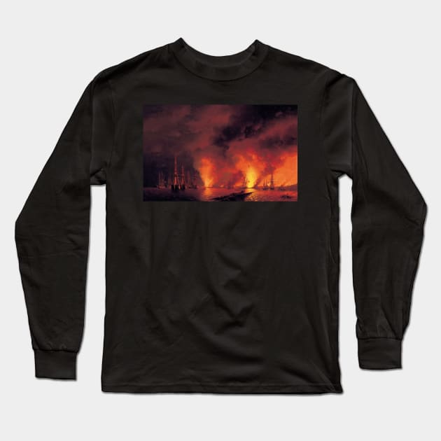 Battle Near Sinop, Ivan Aivazovsky Long Sleeve T-Shirt by immortalpeaches